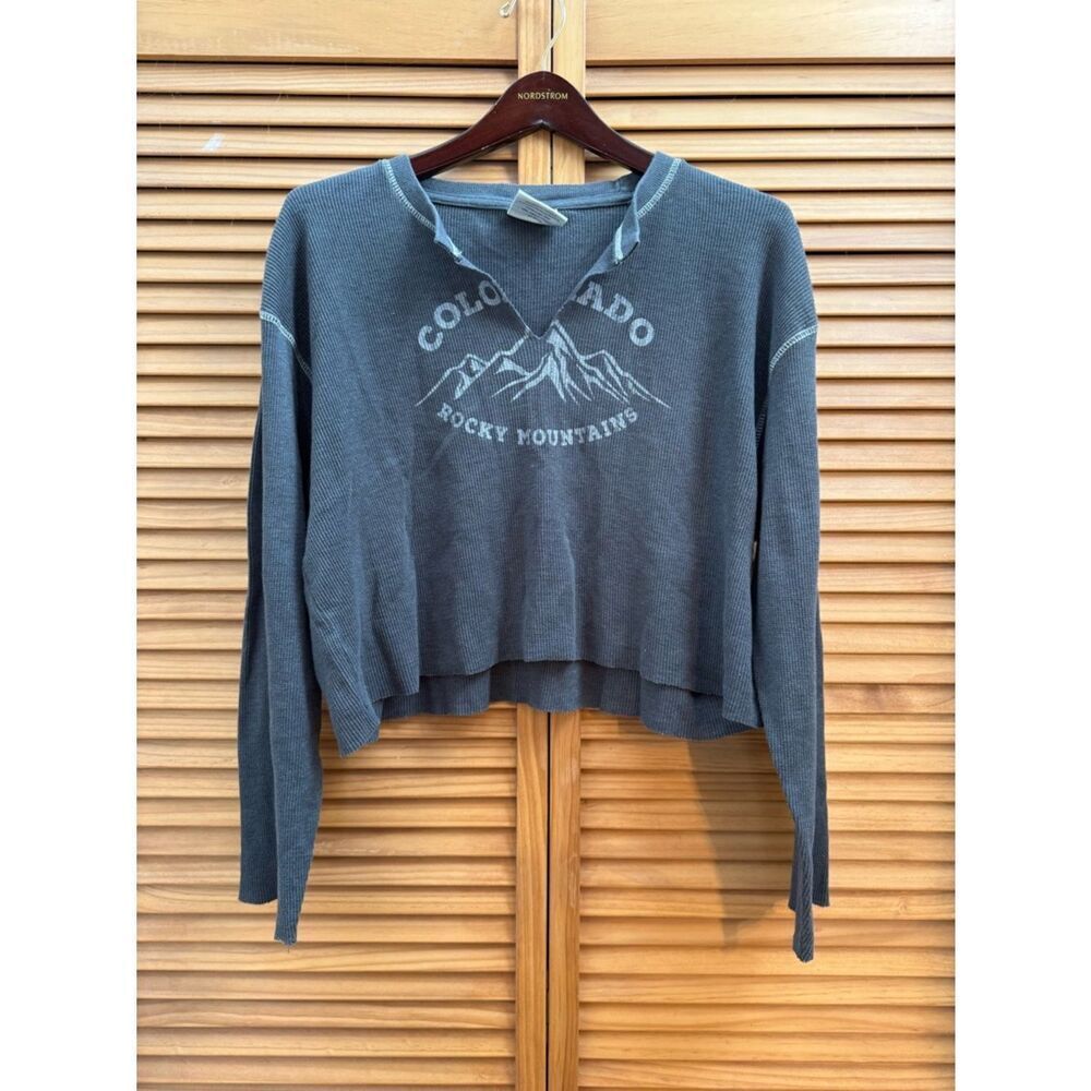 Colorado Rocky Mountains Graphic Long-Sleeve Top - Slate Gray
